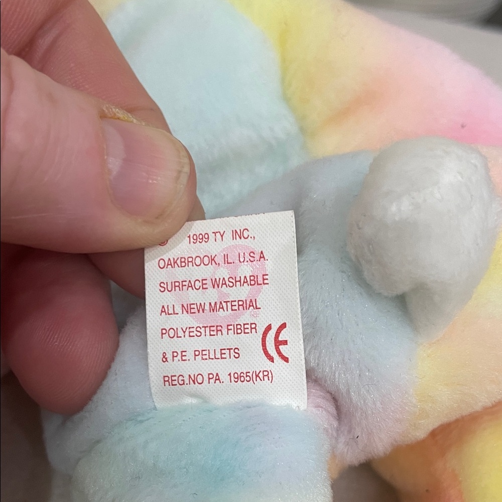 Ty Pastel Tie-Dye Bunny Plush - Yellow, Pink, Mint - Picture 3 of 5